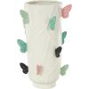 image:imageDeco 79 Ceramic Butterfly Decorative Vase Wide Centerpiece Vase with Multicolor Accents Flower Vase for Home Decoration 9 x 10 x 16 WhiteWhite