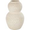 image:imageDeco 79 Ceramic Decorative Vase Hourglass Textured Centerpiece Vase with Brown Distressing Flower Vase for Home Decoration 8 x 8 x 12 CreamSMALL SIZE