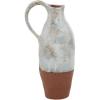 image:imageDeco 79 Ceramic Handmade Decorative Vase Centerpiece Vase with Terracotta Accents Flower Vase for Home Decoration 5 x 7 x 14 WhiteWhite