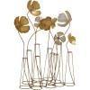 image:imageDeco 79 Metal Floral Decorative Sculpture Home Decor Statue with Wire Vases and Mesh Netting Detail Accent Figurine 16 x 9 x 21 Gold