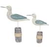 image:imageDeco 79 Polystone Bird Decorative Sculpture Home Decor Statues Set of 3 Accent Figurines 15 15 14H WhiteBlue