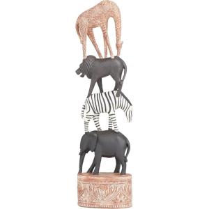 image:imageDeco 79 Polystone Farm Animals Decorative Sculpture Stacked Home Decor Statue Accent Figurine 11 x 3 x 14 BrownMulti Colored