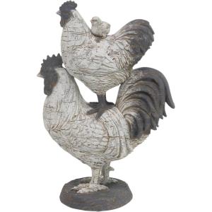 image:imageDeco 79 Polystone Farm Animals Decorative Sculpture Stacked Home Decor Statue Accent Figurine 11 x 3 x 14 BrownWhite