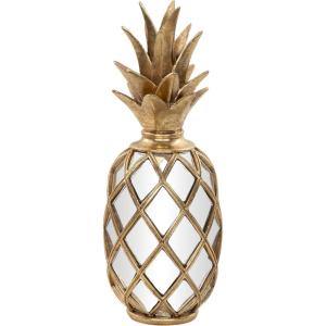 image:imageDeco 79 Polystone Fruit Decorative Sculpture Pineapple Home Decor Statue with Mirror Accents Accent Figurine 5 x 5 x 15 Gold5 x 5 x 15
