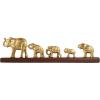 image:imageDeco 79 Aluminum Metal Elephant Decorative Sculpture Home Decor Statue with Brown Wooden Base Accent Figurine 30 x 3 x 8 Gold