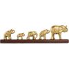 image:imageDeco 79 Aluminum Metal Elephant Decorative Sculpture Home Decor Statue with Brown Wooden Base Accent Figurine 30 x 3 x 8 Gold