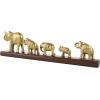 image:imageDeco 79 Aluminum Metal Elephant Decorative Sculpture Home Decor Statue with Brown Wooden Base Accent Figurine 30 x 3 x 8 Gold