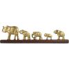 image:imageDeco 79 Aluminum Metal Elephant Decorative Sculpture Home Decor Statue with Brown Wooden Base Accent Figurine 30 x 3 x 8 Gold