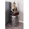 image:imageDeco 79 Aluminum Metal Side End Accent Table Scroll End Table Side Table 13 x 13 x 18 SilverContemporary style
