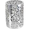 image:imageDeco 79 Aluminum Metal Side End Accent Table Scroll End Table Side Table 13 x 13 x 18 SilverContemporary style