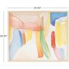 image:imageDeco 79 Canvas Abstract Framed Wall Art with Brushed Paint Strokes and Light Brown Frame 20 x 1 x 24 Multi Colored
