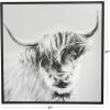 image:imageDeco 79 Canvas Bull Shaded Framed Wall Art with Black Frame 37 x 1 x 37 White