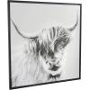 image:imageDeco 79 Canvas Bull Shaded Framed Wall Art with Black Frame 37 x 1 x 37 White