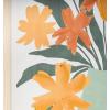 image:imageDeco 79 Canvas Floral Framed Wall Art with Green Leaves and Vase 24 x 1 x 20 Orange