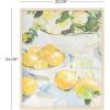 image:imageDeco 79 Canvas Fruit Lemon Framed Wall Art with Light Brown Frame 24 x 1 x 20 Yellow