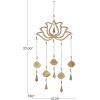 image:imageDeco 79 Eclectic Mango Wood Lotus Windchime 15L x 30H Gold