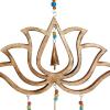 image:imageDeco 79 Eclectic Mango Wood Lotus Windchime 15L x 30H Gold