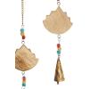 image:imageDeco 79 Eclectic Mango Wood Lotus Windchime 15L x 30H Gold