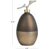 image:imageDeco 79 Glass Abstract Living Room Decorative Jars Colorblock Decorative Container with Gold Accents and Silver Wave Designed Top Jar with Lid 8 x 8 x 17 Bronze