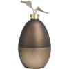 image:imageDeco 79 Glass Abstract Living Room Decorative Jars Colorblock Decorative Container with Gold Accents and Silver Wave Designed Top Jar with Lid 8 x 8 x 17 Bronze