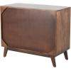 image:imageDeco 79 Mango Wood Handmade Room Cabinet 2 Door Storage Cabinet with Rattan Front and Black Knobs Accent Cabinet 35 x 16 x 30 Brown