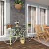 image:imageDeco 79 Metal Bike Indoor Outdoor Plantstand Indoor Outdoor Plant Shelf with Basket and Saddle Bag Planters Plant Stand 63 x 22 x 35 GreenGreen
