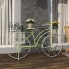 image:imageDeco 79 Metal Bike Indoor Outdoor Plantstand Indoor Outdoor Plant Shelf with Basket and Saddle Bag Planters Plant Stand 63 x 22 x 35 GreenGreen