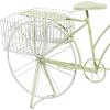 image:imageDeco 79 Metal Bike Indoor Outdoor Plantstand Indoor Outdoor Plant Shelf with Basket and Saddle Bag Planters Plant Stand 63 x 22 x 35 GreenGreen