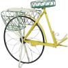 image:imageDeco 79 Metal Bike Indoor Outdoor Plantstand Indoor Outdoor Plant Shelf with Basket and Saddle Bag Planters Plant Stand 63 x 22 x 35 GreenYellow