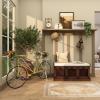 image:imageDeco 79 Metal Bike Indoor Outdoor Plantstand Indoor Outdoor Plant Shelf with Basket and Saddle Bag Planters Plant Stand 63 x 22 x 35 GreenYellow
