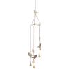image:imageDeco 79 Metal Bird Indoor Outdoor Embellished Windchime with Glass Beads and Cone Bells 5 x 5 x 39 Gold
