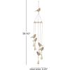 image:imageDeco 79 Metal Bird Indoor Outdoor Embellished Windchime with Glass Beads and Cone Bells 5 x 5 x 39 Gold