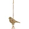 image:imageDeco 79 Metal Bird Indoor Outdoor Embellished Windchime with Glass Beads and Cone Bells 5 x 5 x 39 Gold