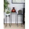image:imageDeco 79 Metal Indoor Outdoor Plantstand Indoor Outdoor Cutout 3 Tier Plant Shelf Set of 3 Plant Stand 28 26 24H Black