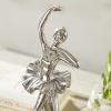 image:imageDeco 79 Porcelain Ceramic Dancer Decorative Sculpture Home Decor Statues set of 2 Accent Figurines 4 x 3 x 11 Silver