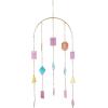 image:imageThe Novogratz Metal Geometric Indoor Outdoor Windchime with Stained Glass 14 x 2 x 34 Multi Colored