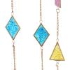 image:imageThe Novogratz Metal Geometric Indoor Outdoor Windchime with Stained Glass 14 x 2 x 34 Multi Colored