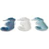 image:imageDeco 79 Aluminum Metal Sea Horse Handmade Decorative Bowl Textured Enameled with Silver Bases Set of 3 6 W 1 H Multi ColoredMulti Colored