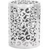 image:imageDeco 79 Aluminum Metal Side End Accent Table Scroll End Table Side Table 13 x 13 x 18 SilverContemporary style