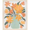 image:imageDeco 79 Canvas Floral Framed Wall Art with Green Leaves and Vase 24 x 1 x 20 Orange
