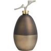 image:imageDeco 79 Glass Abstract Living Room Decorative Jars Colorblock Decorative Container with Gold Accents and Silver Wave Designed Top Jar with Lid 8 x 8 x 17 Bronze