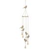 image:imageDeco 79 Metal Bird Indoor Outdoor Embellished Windchime with Glass Beads and Cone Bells 5 x 5 x 39 Gold