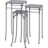 image:imageDeco 79 Metal Indoor Outdoor Plantstand Indoor Outdoor Cutout 3 Tier Plant Shelf Set of 3 Plant Stand 28 26 24H Black