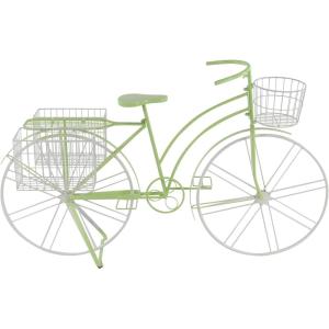 image:imageDeco 79 Metal Bike Indoor Outdoor Plantstand Indoor Outdoor Plant Shelf with Basket and Saddle Bag Planters Plant Stand 63 x 22 x 35 GreenGreen