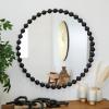 image:imageCosmoLiving by Cosmopolitan Metal Room Wall Mirror Entryway Mirror with Beaded Detailing Wall Mounted Mirror 36 x 2 x 36 Dark Gray