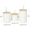 image:imageDeco 79 Ceramic Decorative Canisters Spotted Textured Containers with Brown Wood Lids and Beaded Accents Set of 3 Keepsake Boxes 9 7 5H Cream