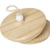 image:imageDeco 79 Ceramic Decorative Canisters Spotted Textured Containers with Brown Wood Lids and Beaded Accents Set of 3 Keepsake Boxes 9 7 5H Cream