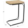 image:imageDeco 79 Dried Plant Handmade Side End Accent Table Coiled CShaped End Table with Black Metal Legs Side Table 18 x 13 x 26 Brown