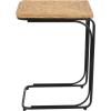 image:imageDeco 79 Dried Plant Handmade Side End Accent Table Coiled CShaped End Table with Black Metal Legs Side Table 18 x 13 x 26 Brown