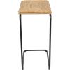 image:imageDeco 79 Dried Plant Handmade Side End Accent Table Coiled CShaped End Table with Black Metal Legs Side Table 18 x 13 x 26 Brown